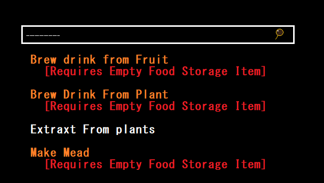 Requires Empty Food Storage Item